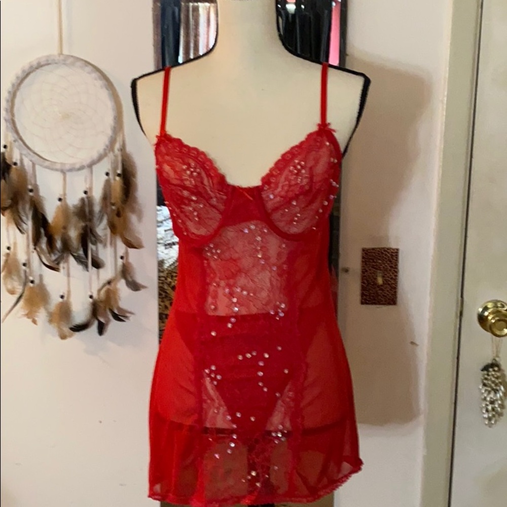 🌻🌻Red sequin two piece lingerie